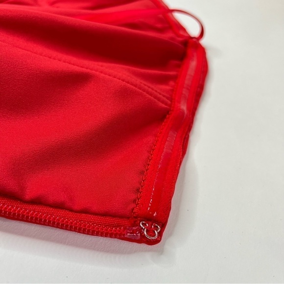 Bcbgmaxazria Palais Red Bow Pleated One Shoulder Sexy Silky Crepe Mini Dress - Picture 13 of 15